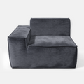 Charcoal Kivo Modular Sofa module with plush corduroy texture