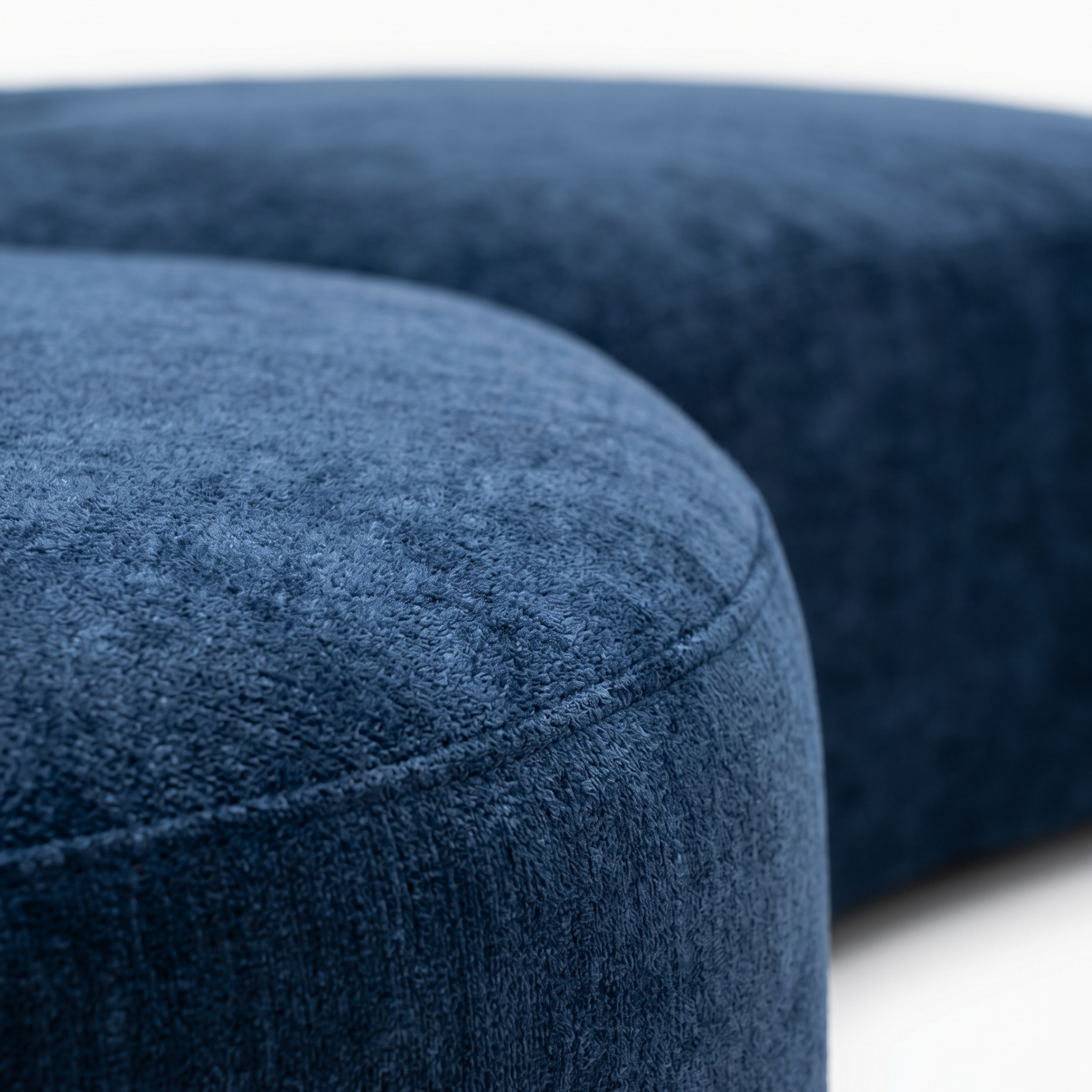 Casia Navy Wave Lounge Sofa cushion detail with soft curved upholstery