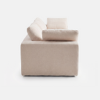 Side view of Aero modular sofa with breathable linen-cotton upholstery
