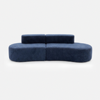 Casia Navy Wave Lounge Sofa in deep blue with sculptural curved design