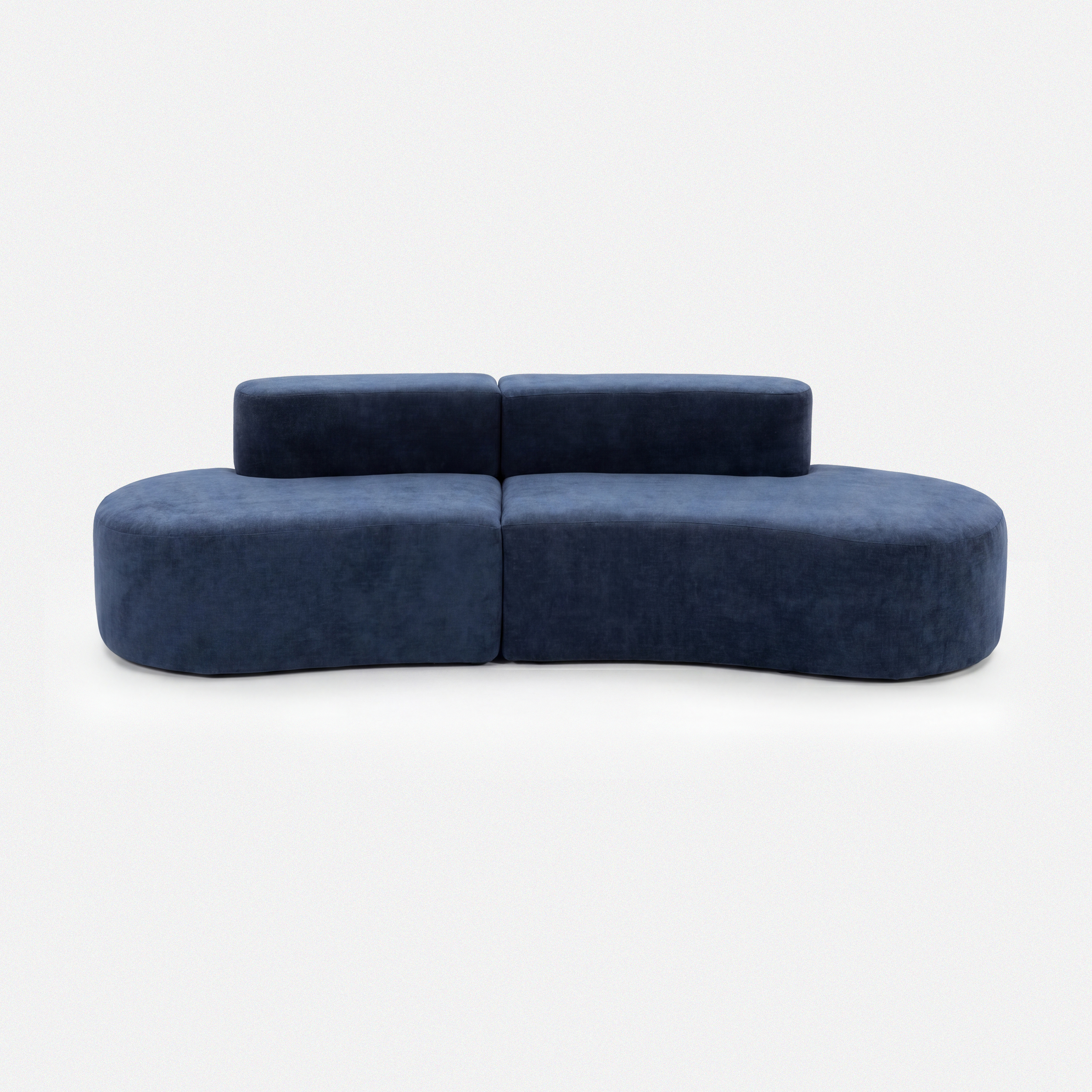 Casia Navy Wave Lounge Sofa in deep blue with sculptural curved design