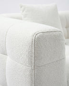 Marshmallow Cloud sofa armrest detail with soft plush fabric upholstery