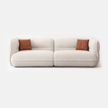 Cream white Lune Bouclé Modular Curved Sofa with rounded low-profile design