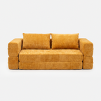 Nido Lounge Bed Sofa in Yellow with soft chenille upholstery and sofa bed design