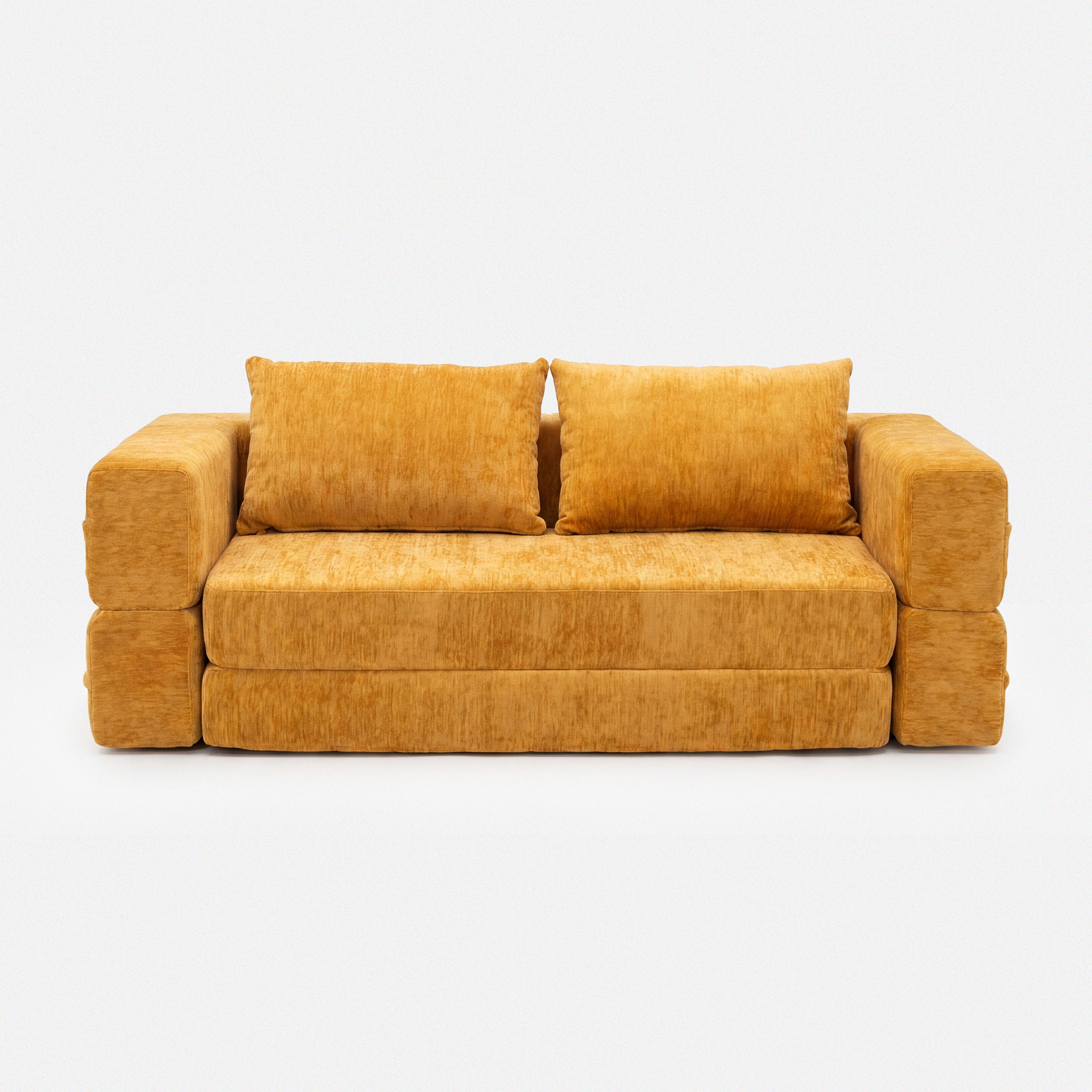 Nido Lounge Bed Sofa in Yellow with soft chenille upholstery and sofa bed design