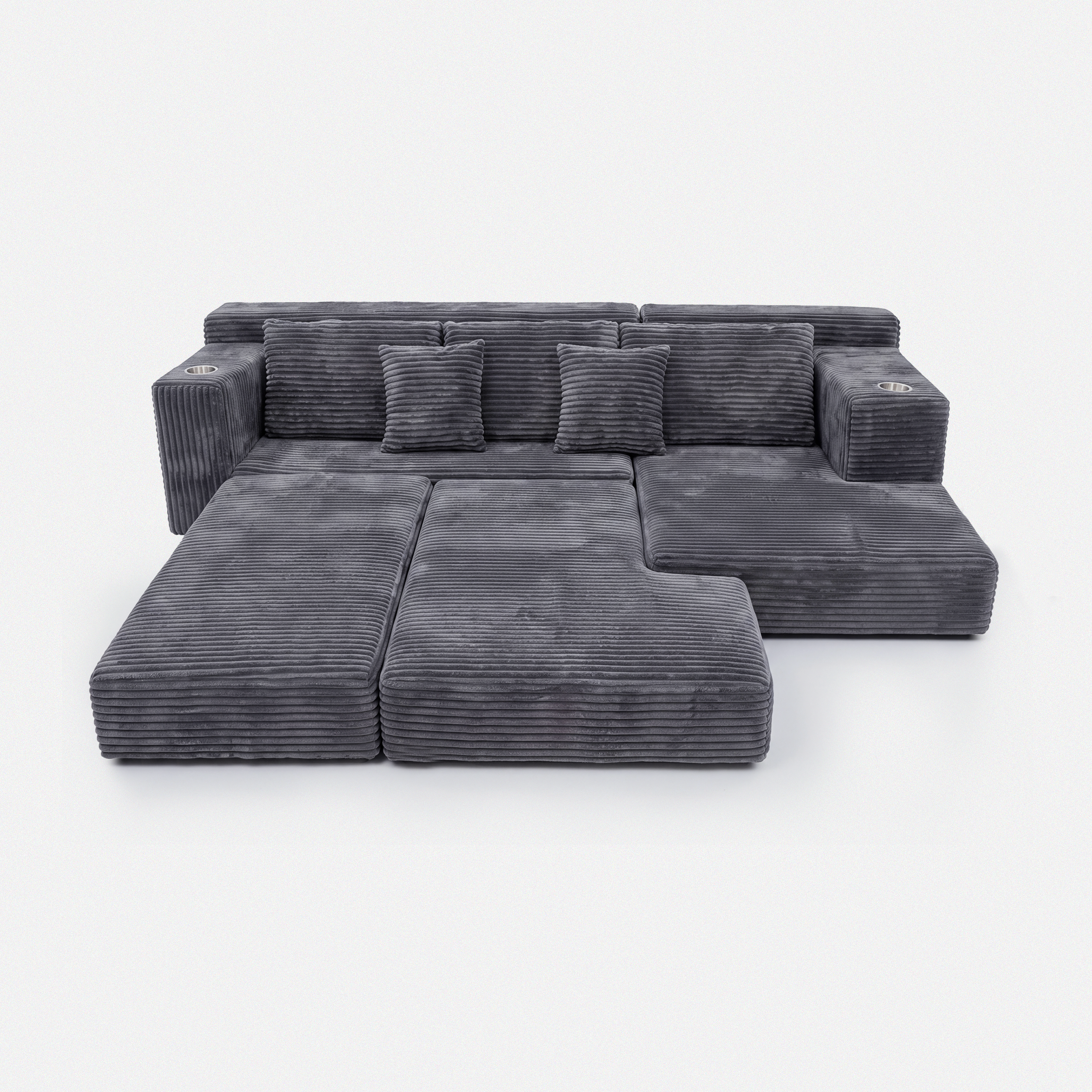 Lune Charcoal Cloud Sectional Sofa