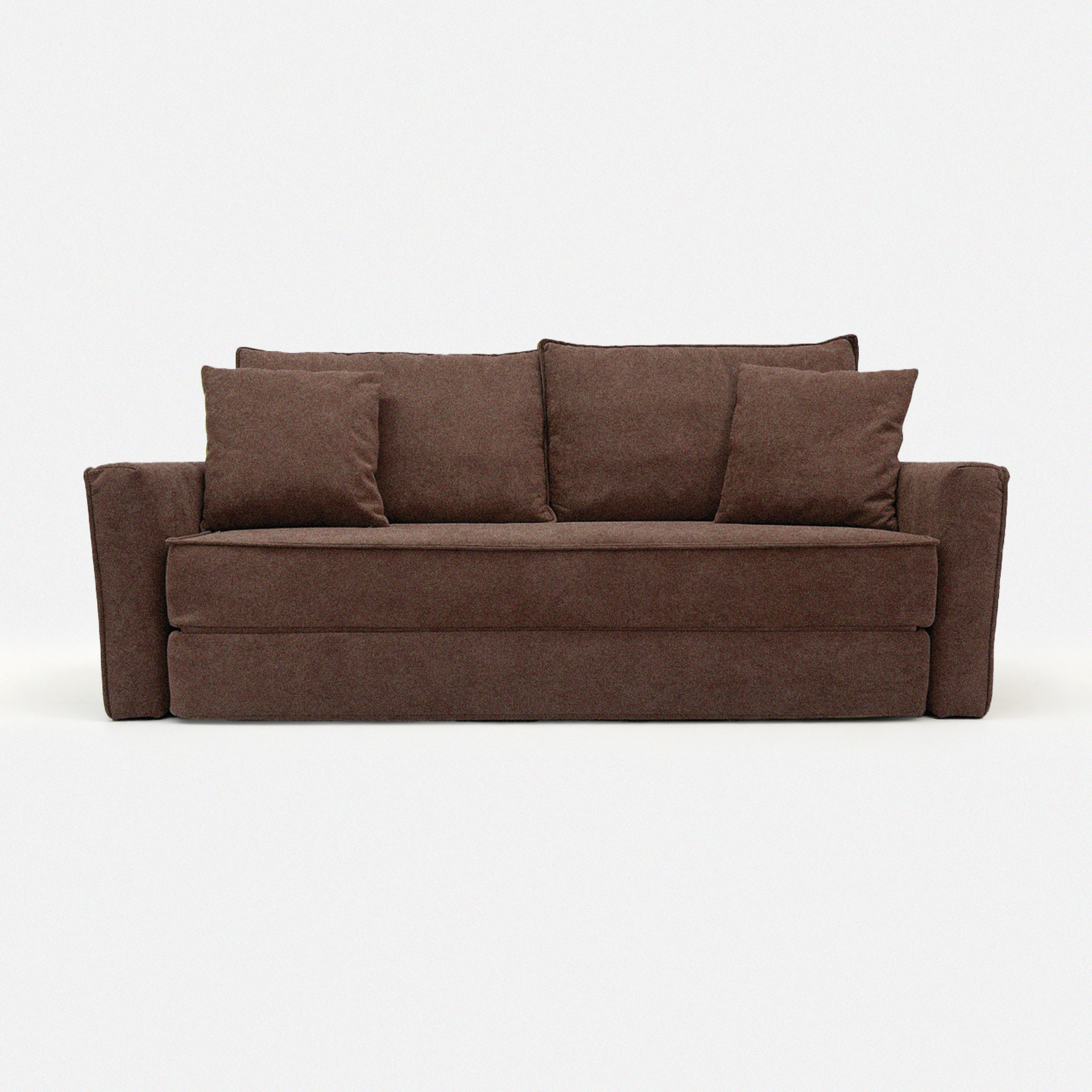 Terra Low-Profile Sleeper Sofa in brown with soft cushions and low-profile design