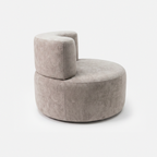 Sola Round Lounge Chair side view with sculptural round seat and curved backrest