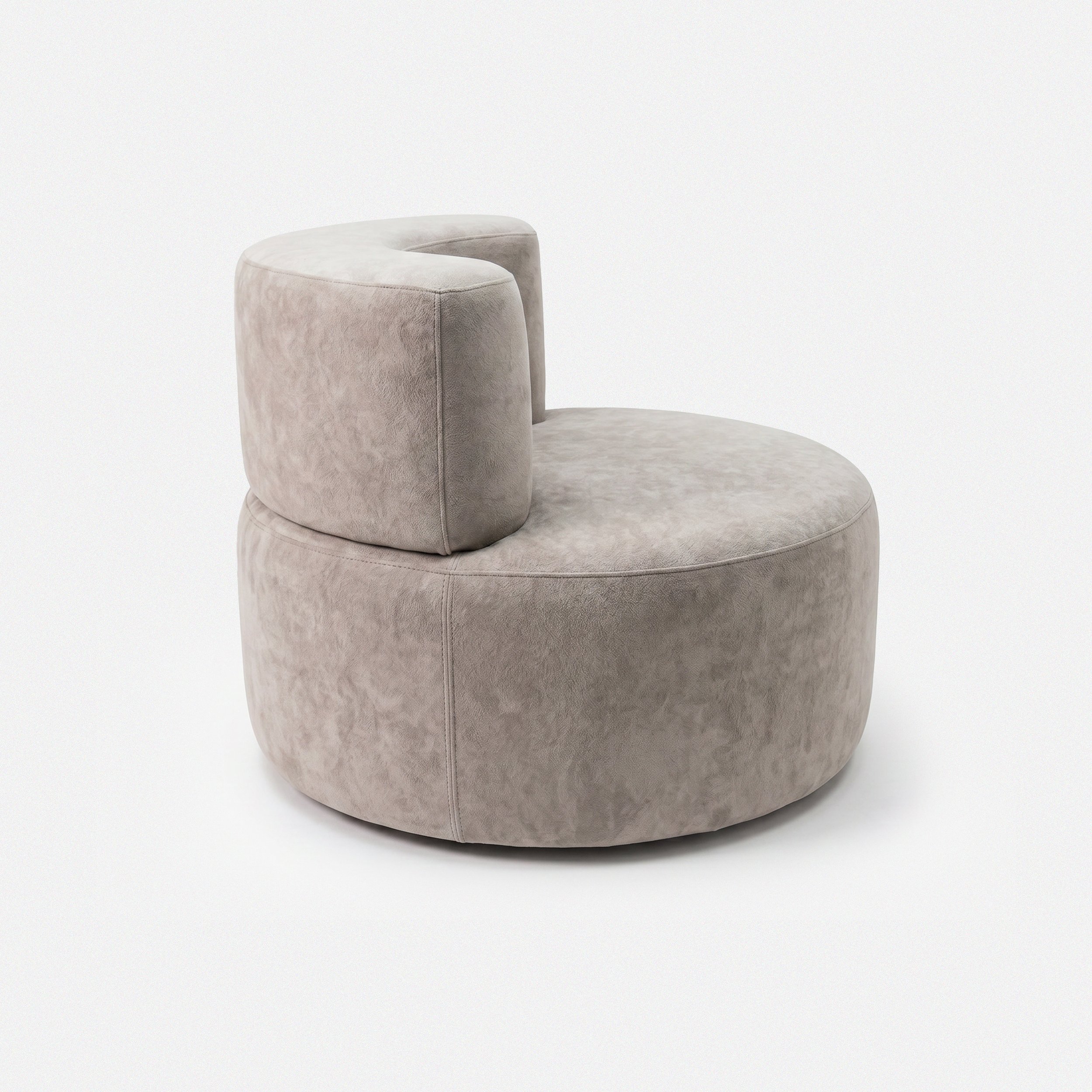 Sola Round Lounge Chair side view with sculptural round seat and curved backrest