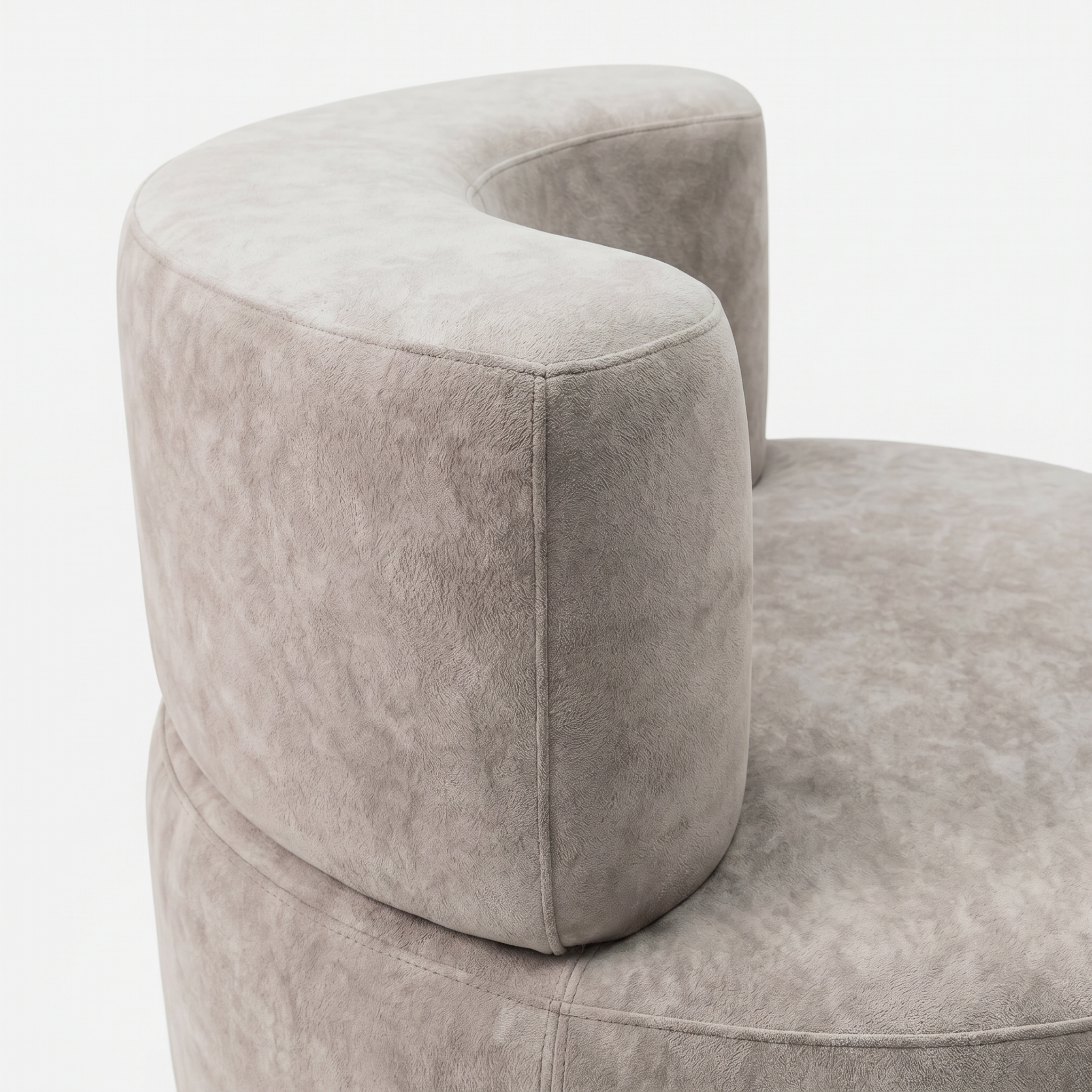 Sola Round Lounge Chair close-up showing rounded backrest and soft upholstery texture