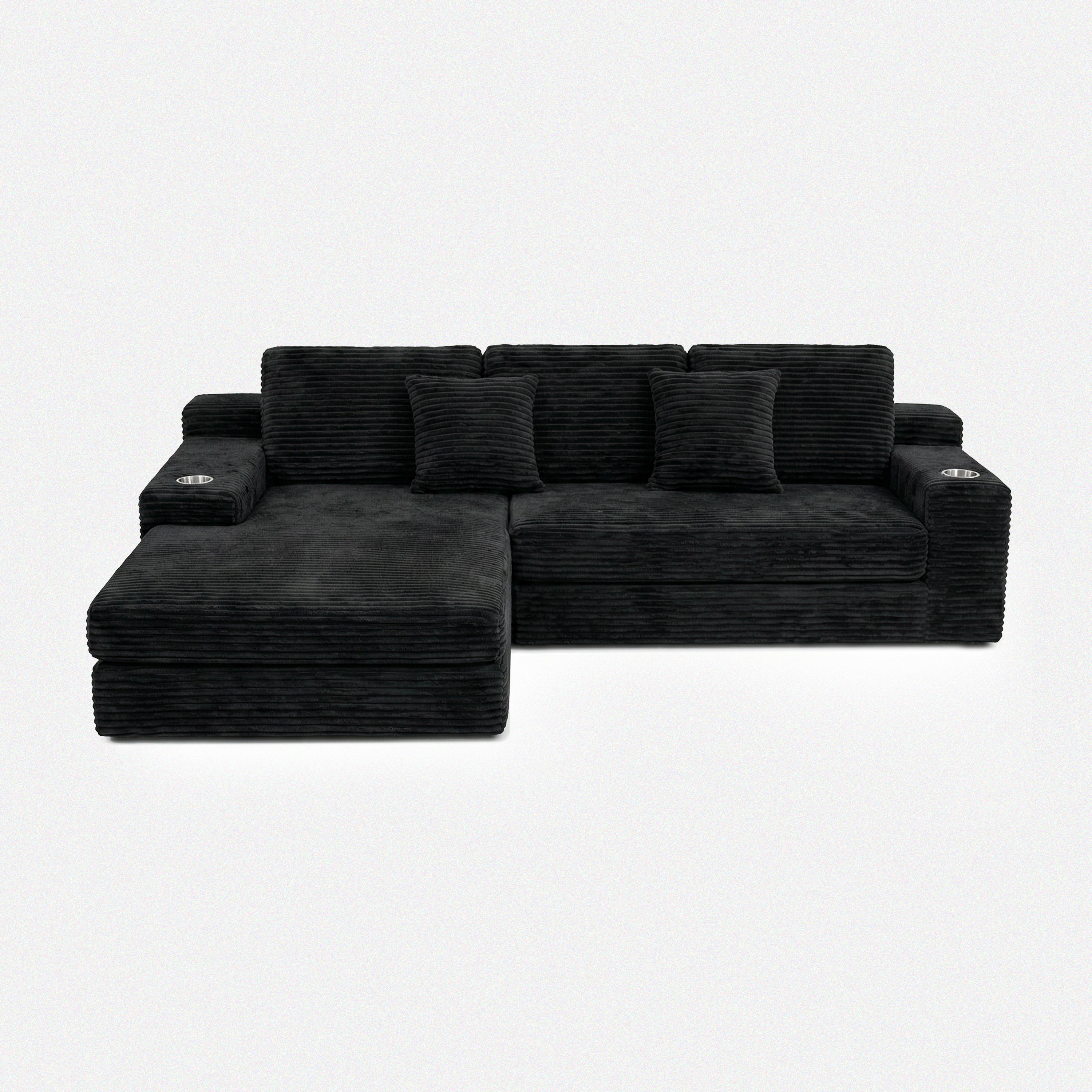 Lune Charcoal Cloud Sectional Sofa