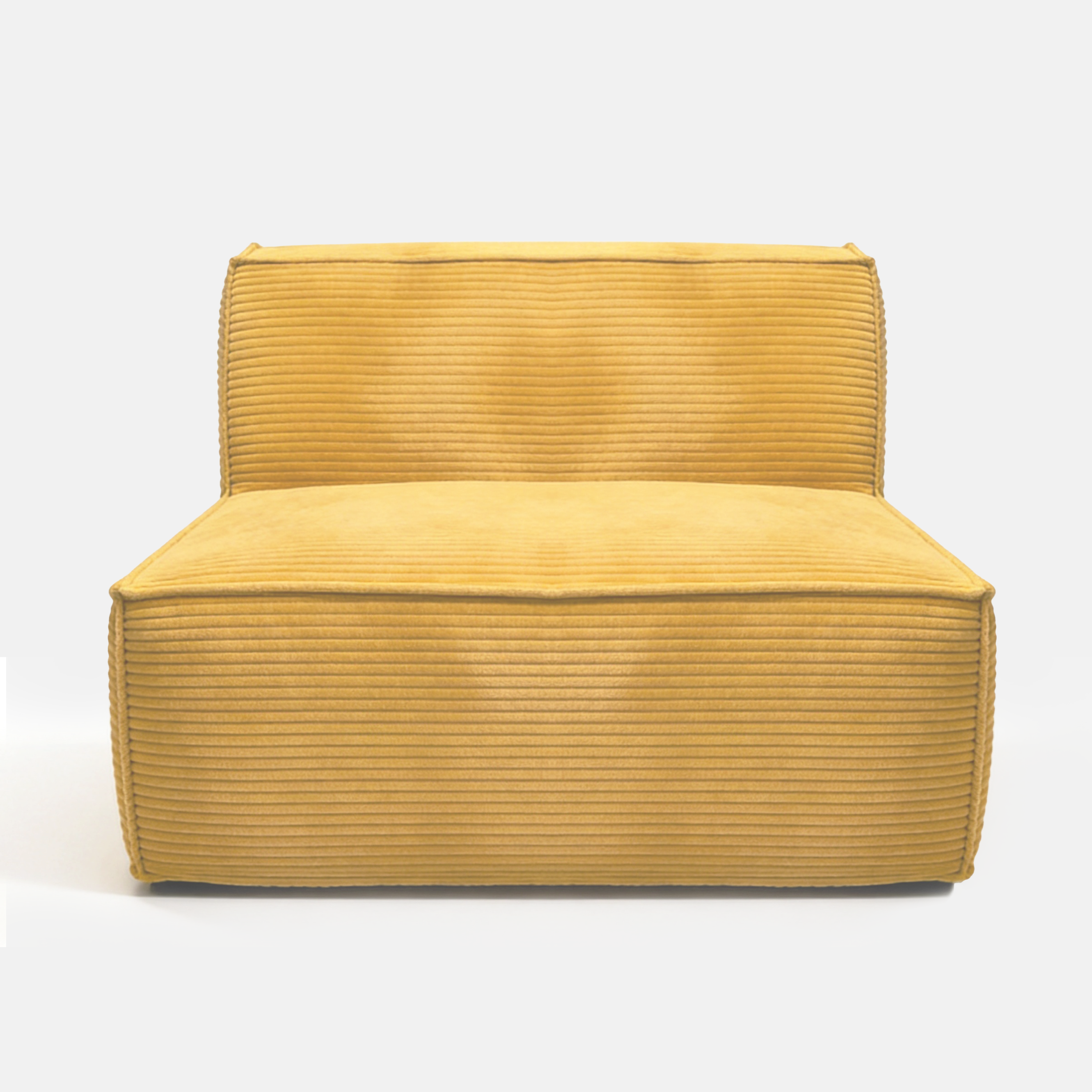 Mustard Kivo Modular Sofa module with soft corduroy seat and backrest