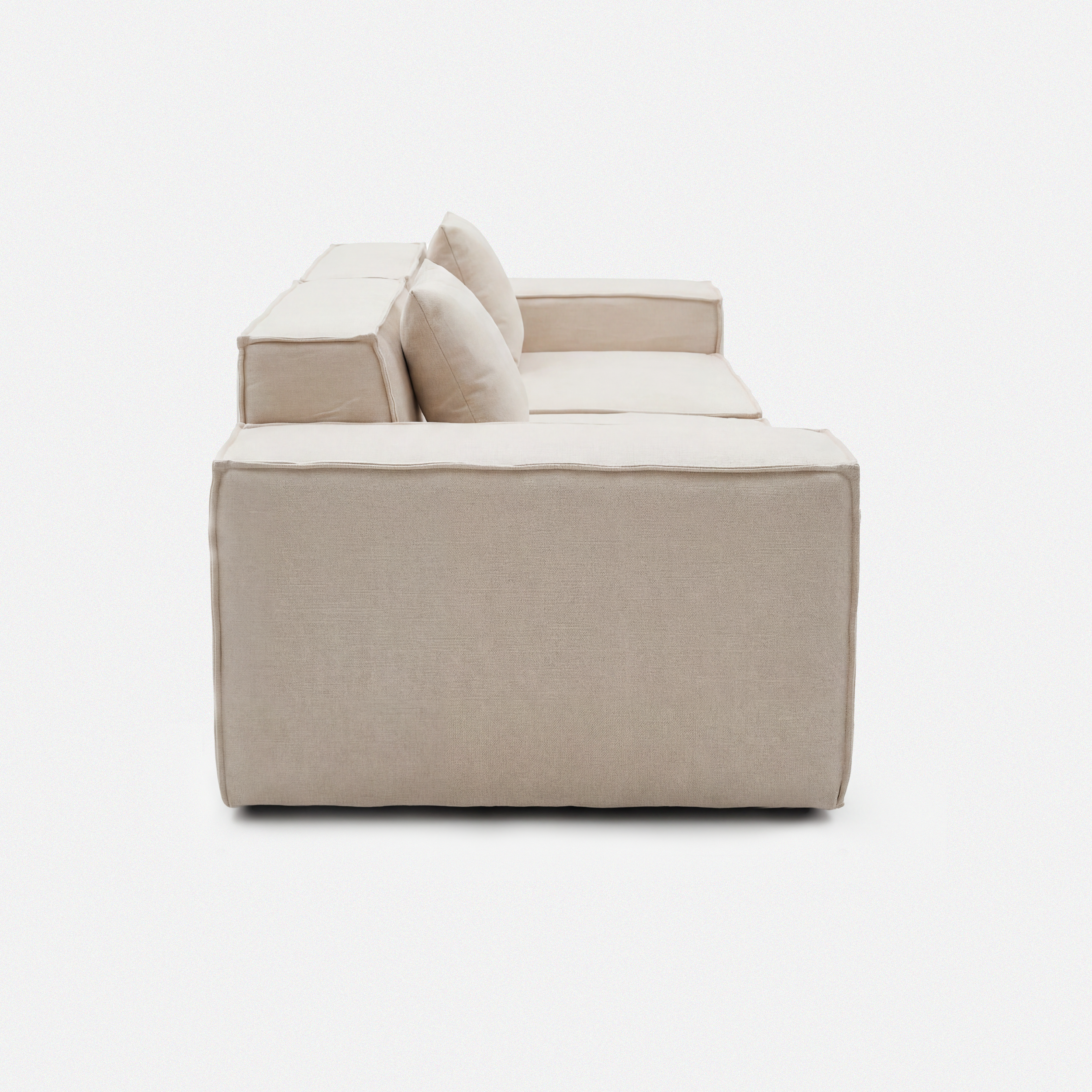 Side view of Kivo Modular Block Sectional Sofa with low-profile block structure