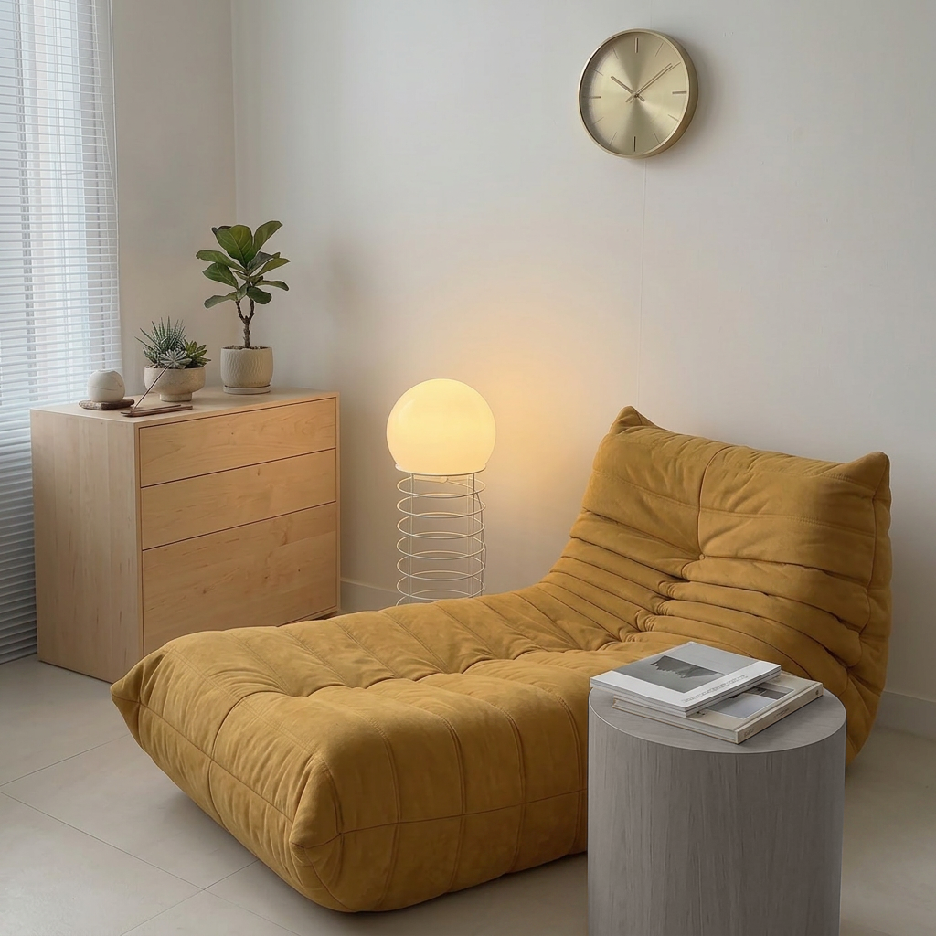 Caterpillar Cream Chaise Lounge