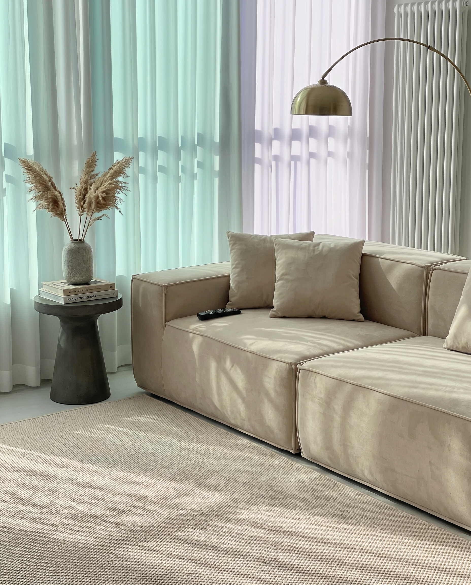 Kivo Modular Block Sectional Sofa arranged as a cream white modular lounge setup