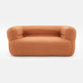 Noma Curved Lounge Loveseat in Tangerine with rounded arms and soft lounge design