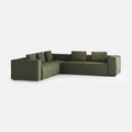 Forest green Aero deep-seat modular sectional sofa with wide soft cushions