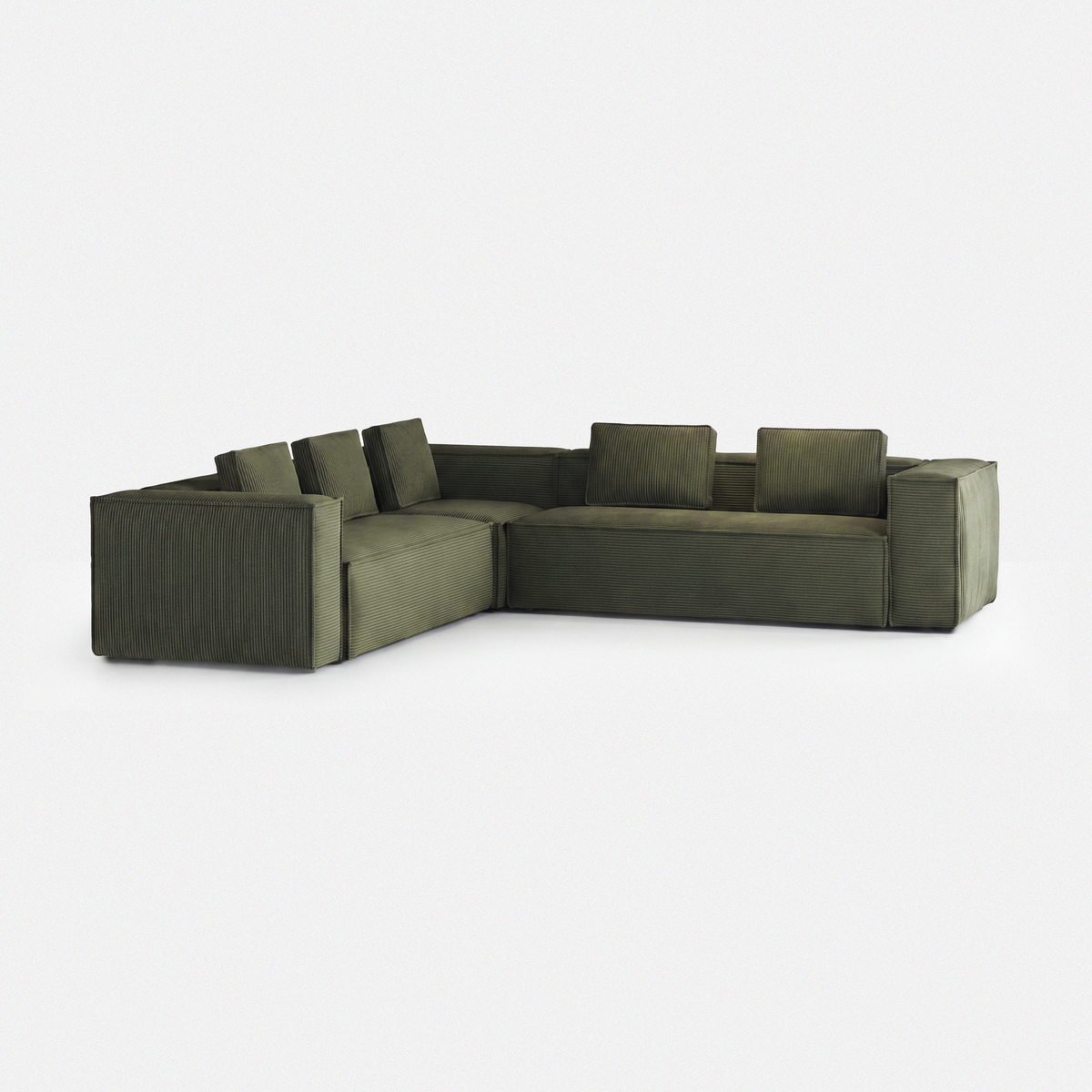 Forest green Aero deep-seat modular sectional sofa with wide soft cushions
