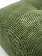 Haven oversized sleeper sectional cushion detail with soft corduroy upholstery