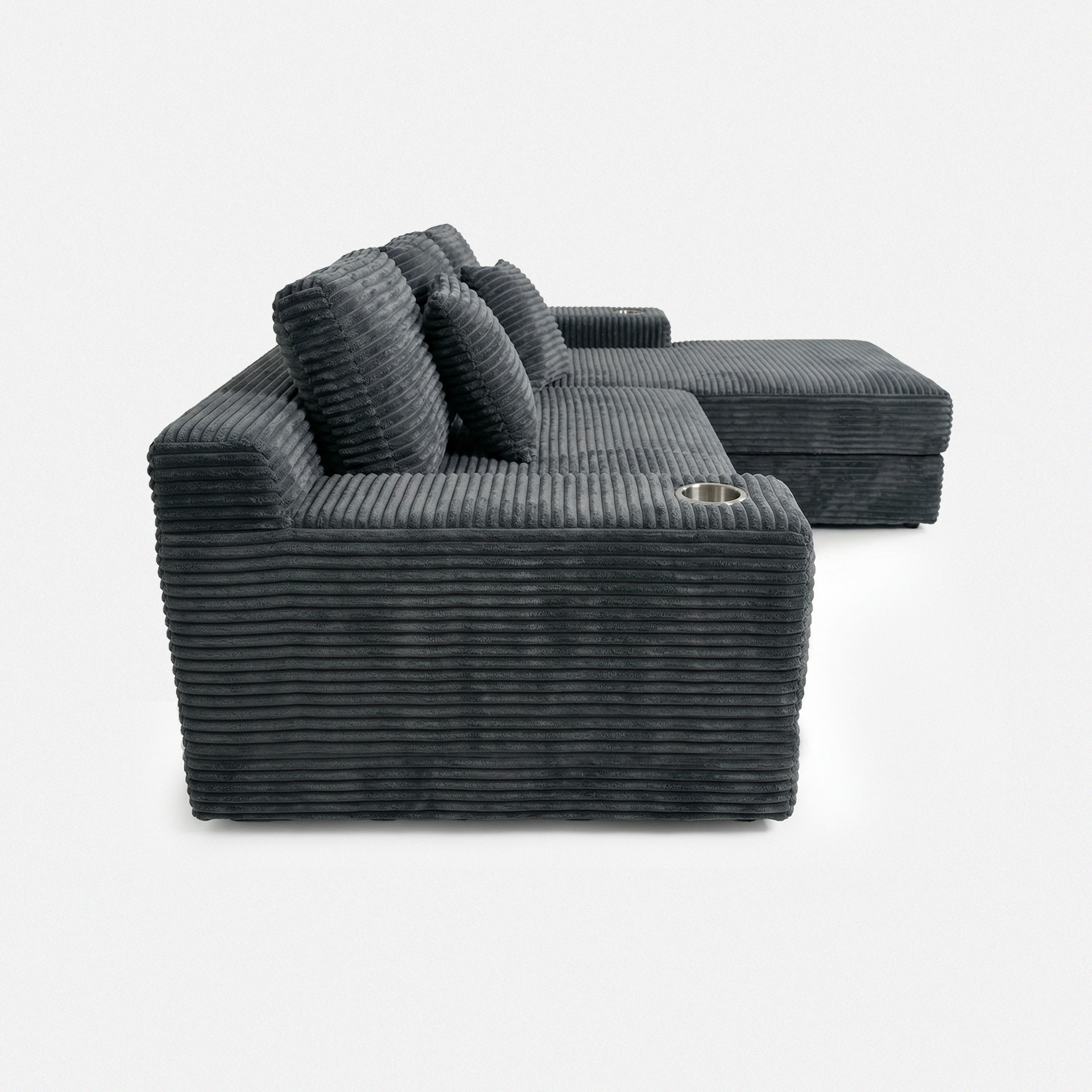 Lune Charcoal Cloud Sectional Sofa