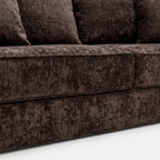Terra Low-Profile Sleeper Sofa in Brown with textured fabric and seat cushion detail
