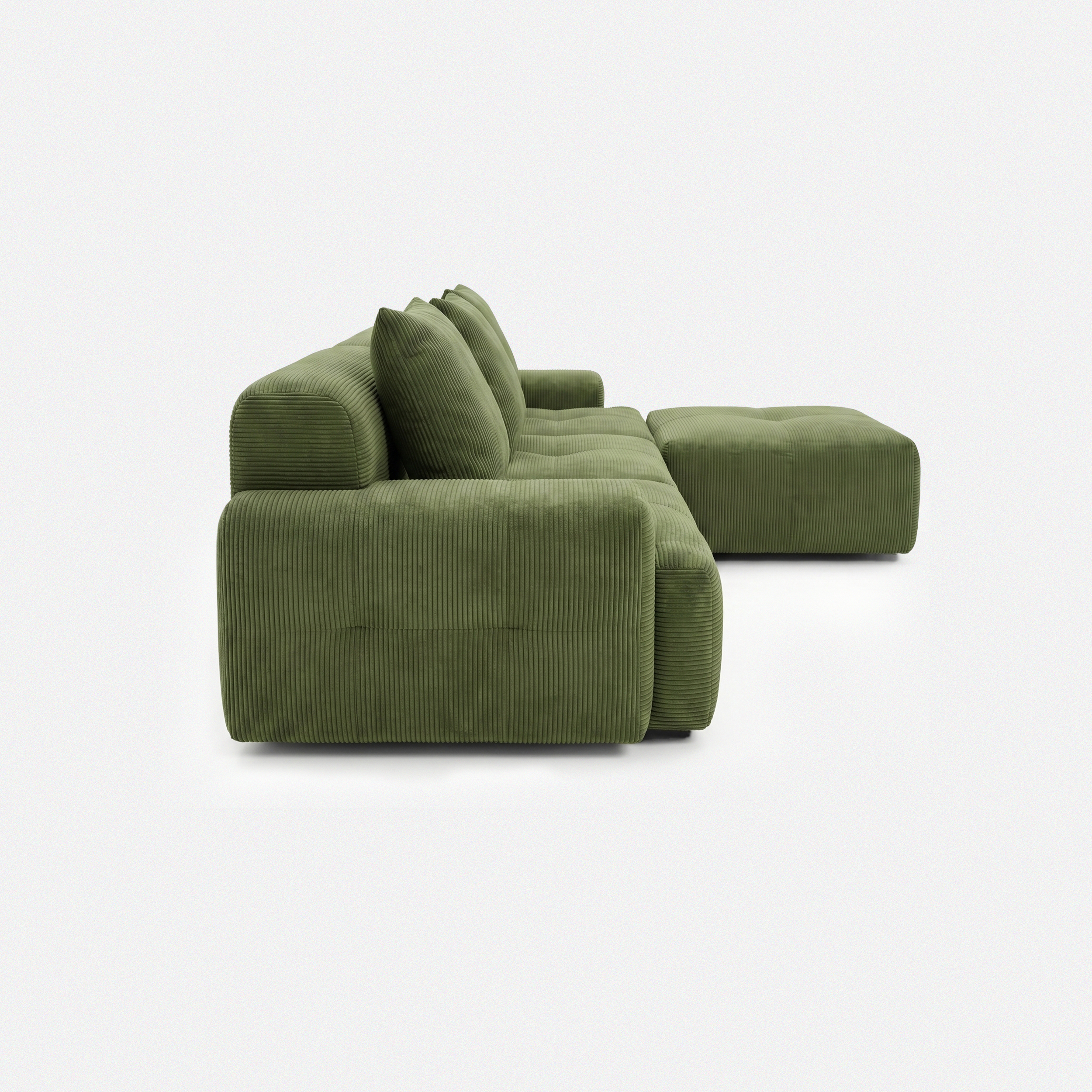 Side view of Haven Oversized Sleeper Sectional Sofa with deep seat and wide armrest