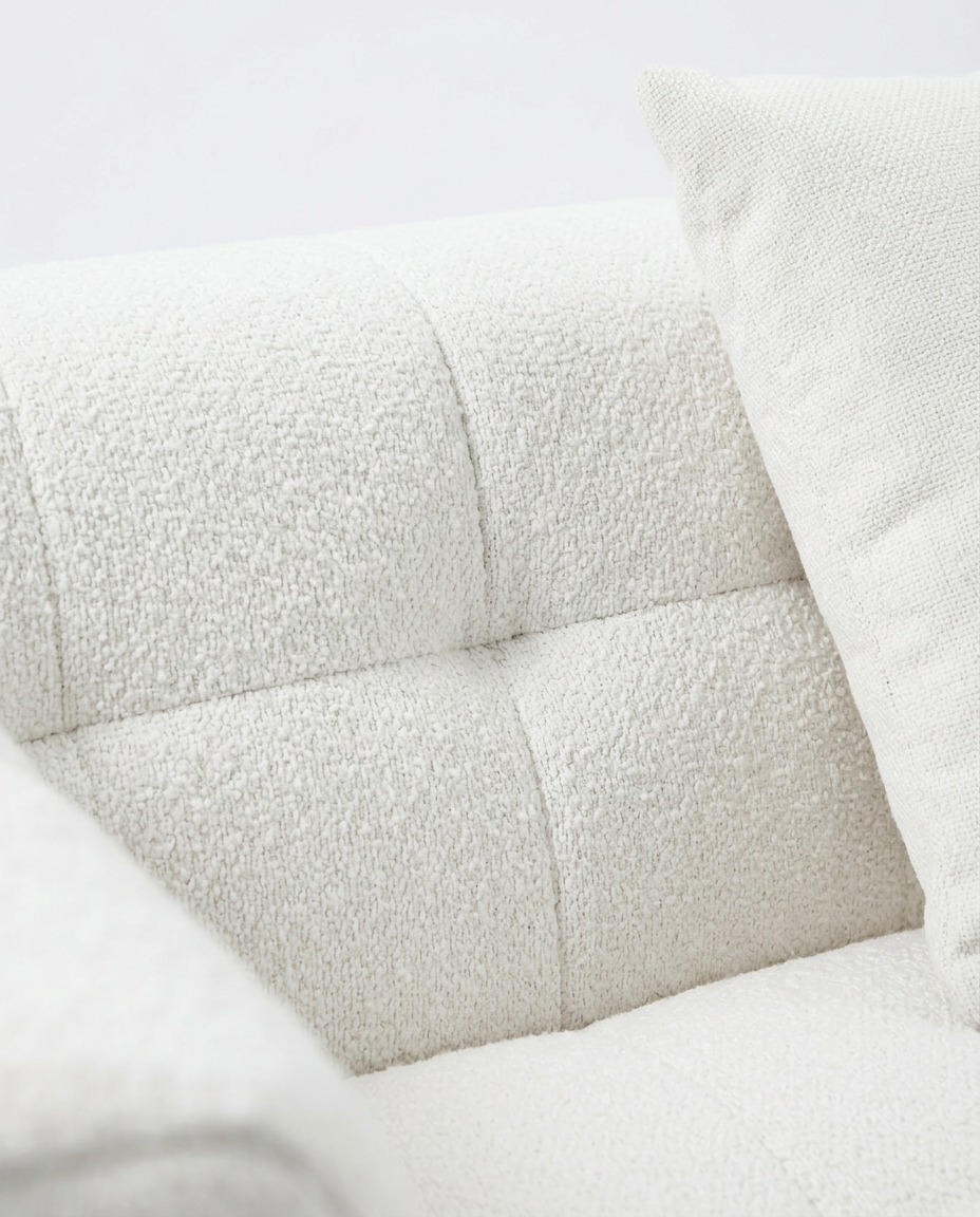 Marshmallow Cloud sofa back cushion detail with soft plush fabric and relaxed pillows