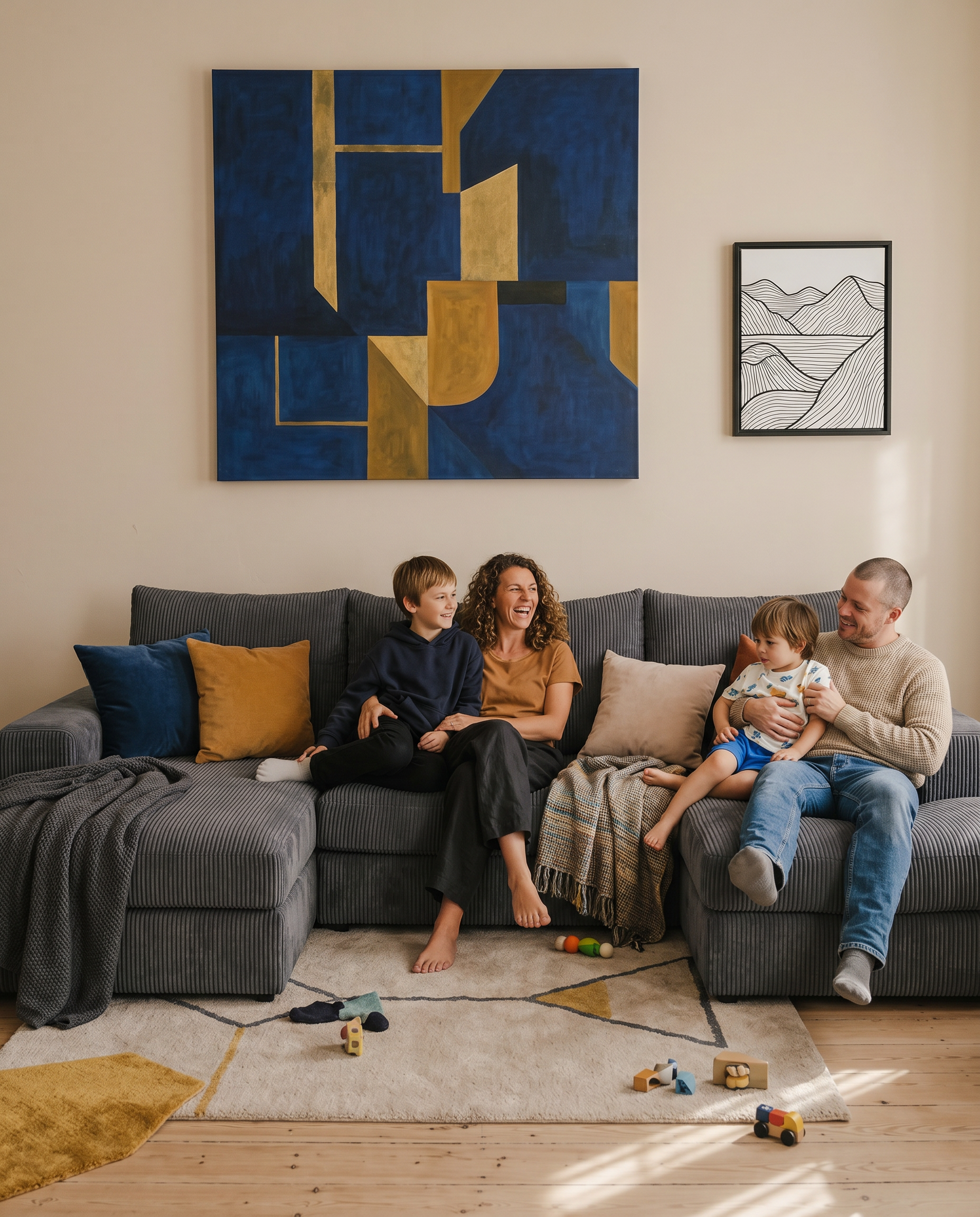 Noma Modular Lounge Set in Charcoal styled for family lounging and everyday comfort