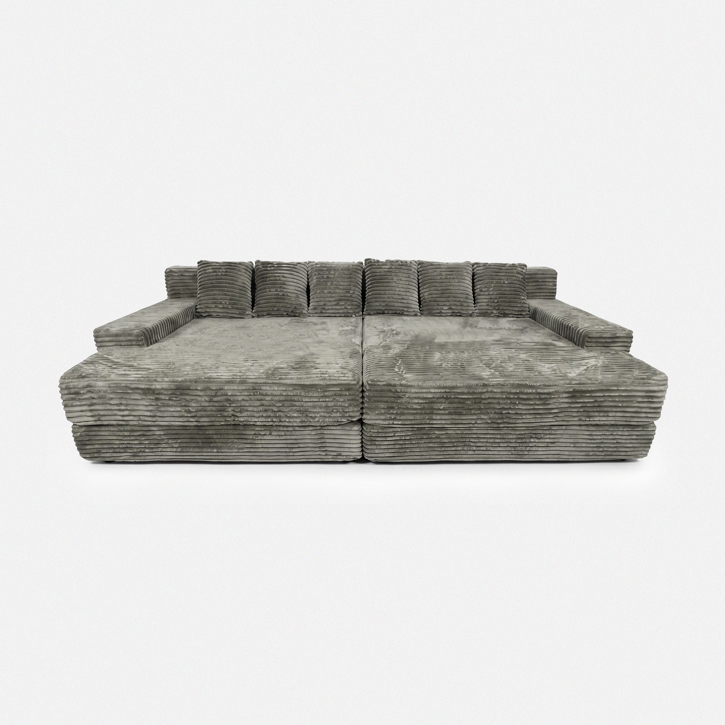 Lune Corduroy Horizon Sectional Sofa in matcha plush corduroy with extra-wide lounge seating