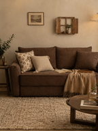 Terra Low-Profile Sleeper Sofa in Brown styled for cozy everyday lounging