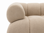 Aven Sculptural Offset Sofa armrest detail with soft sherpa-style upholstery