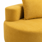 Cloud Round Accent Lounge Chair with curved side and soft round seat detail