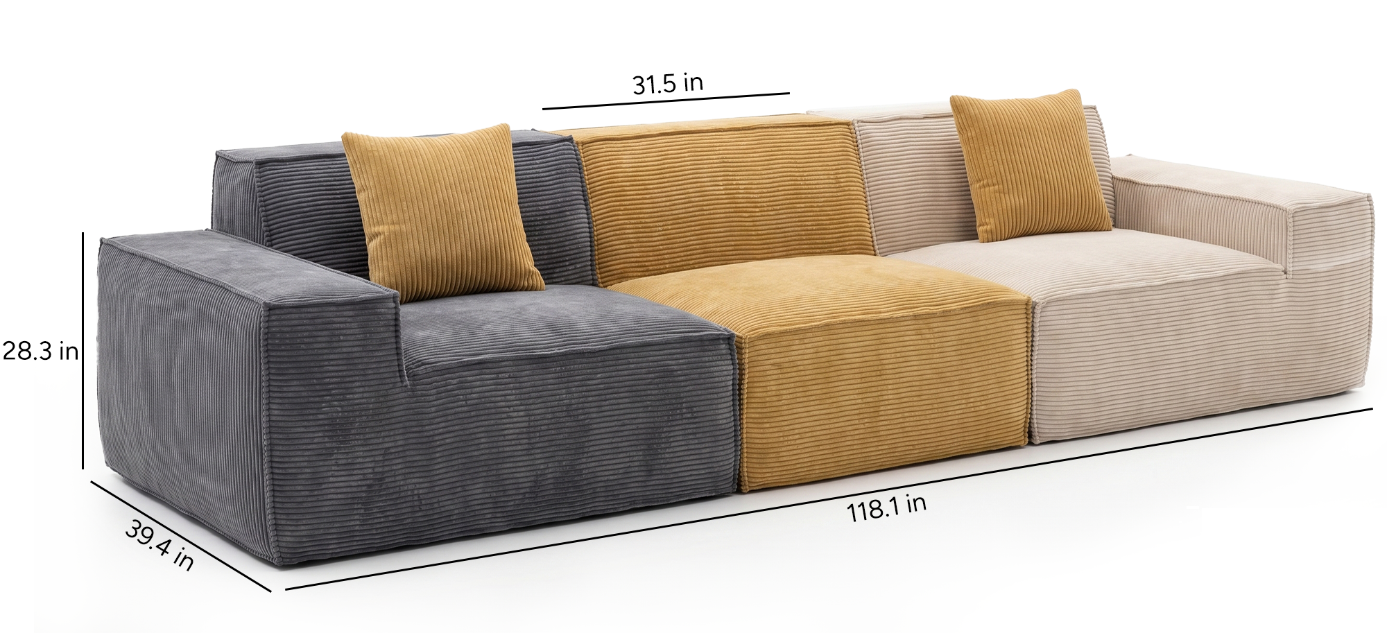 Kivo Modular Block Sectional Sofa