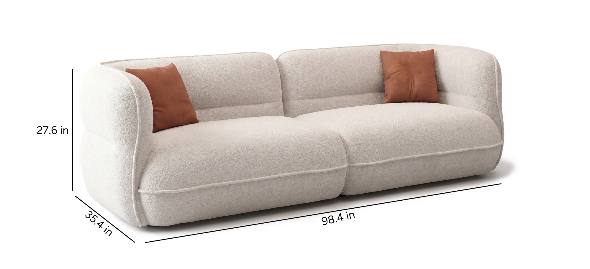 Lune Bouclé Modular Curved Sofa
