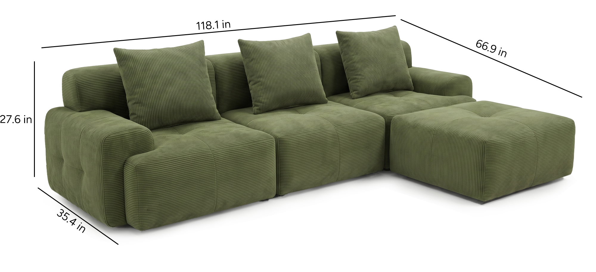 Haven Oversized Sleeper Sectional Sofa