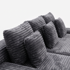 Rumi Chaise Sectional Sofa cushion detail with soft corduroy upholstery