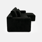 Side view of Lune L-Shape Sectional with chaise end and layered cushions