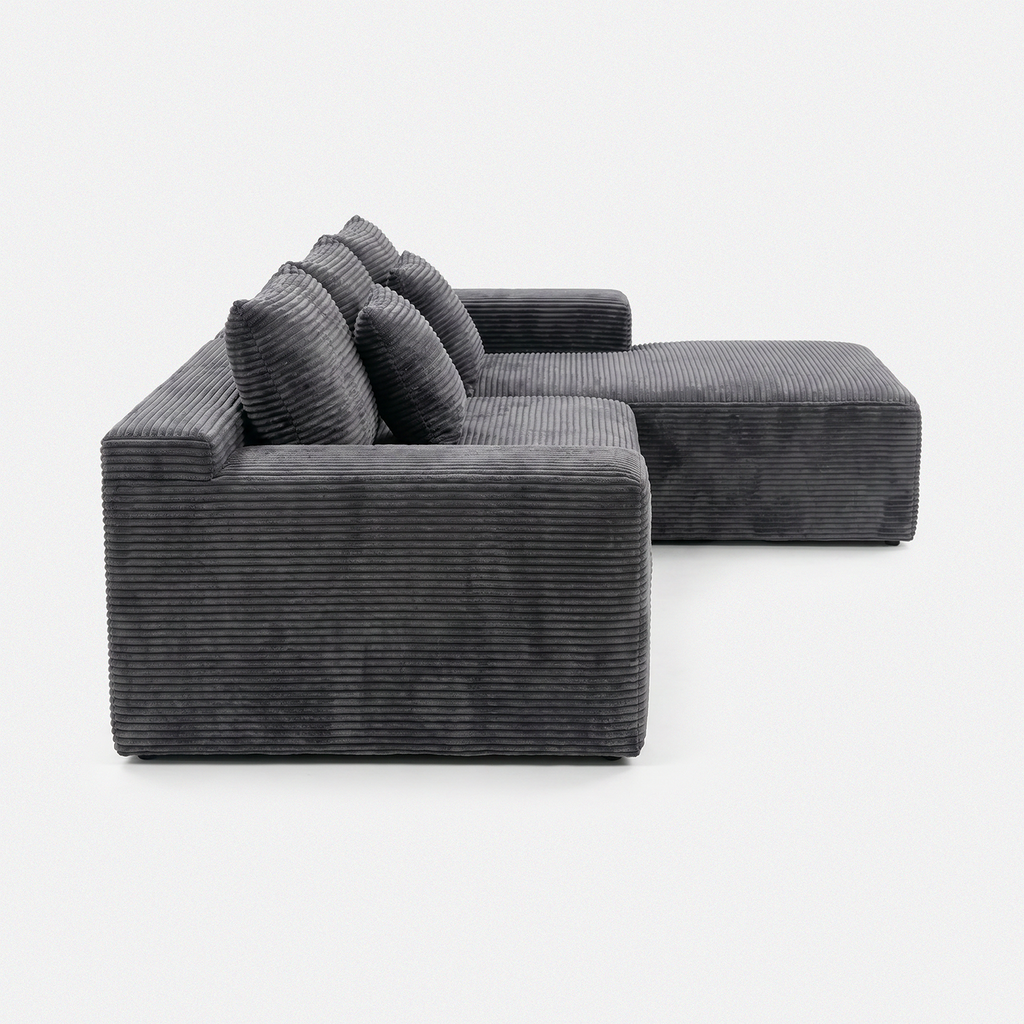 Lune Corduroy L-Shape Sectional Sofa