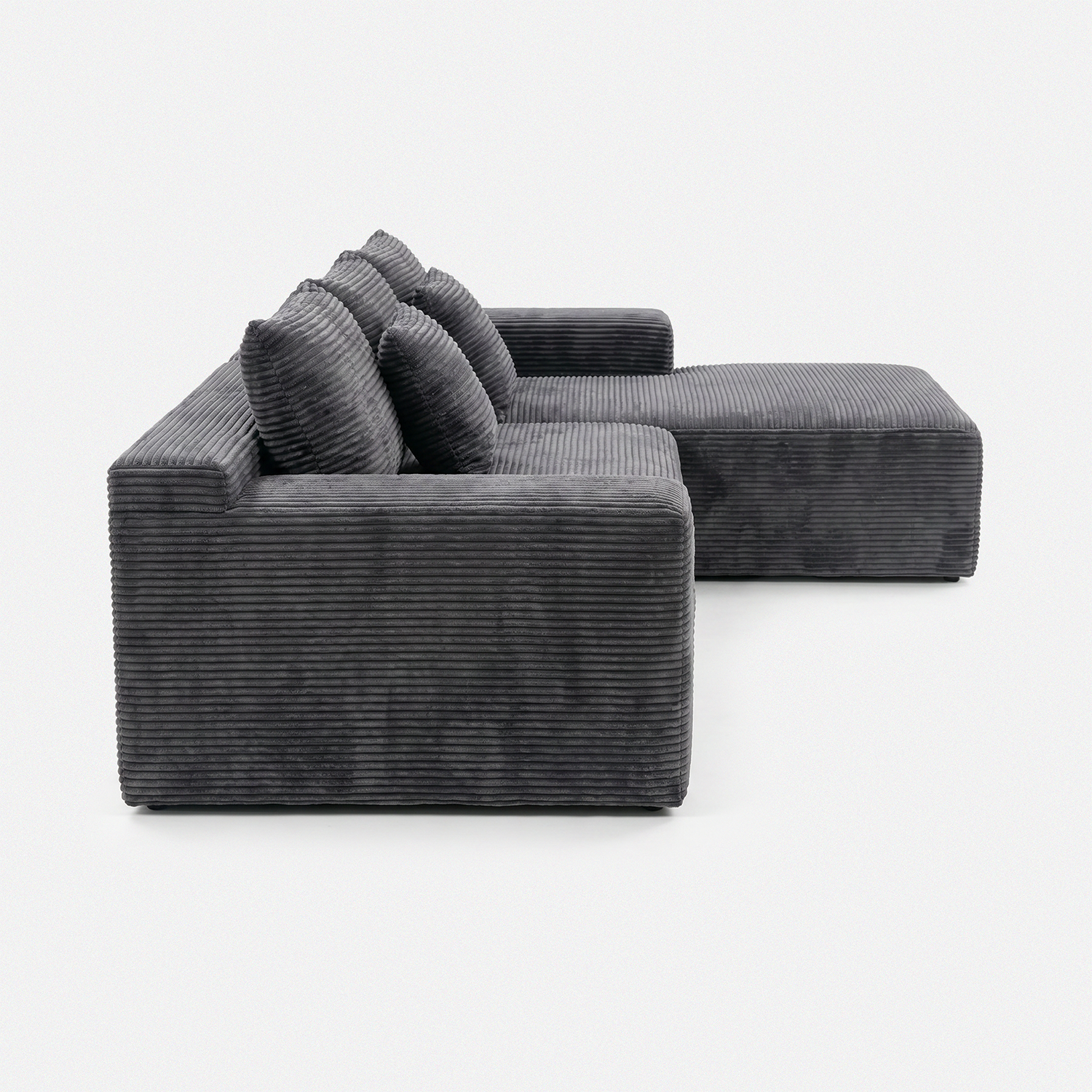 Lune Corduroy L-Shape Sectional Sofa