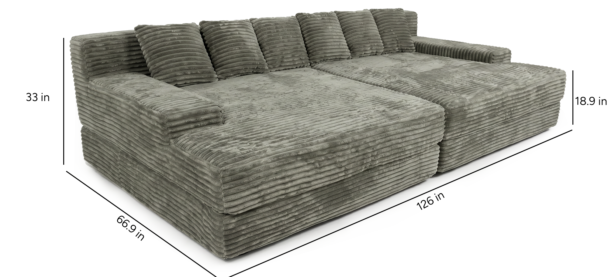 Lune Corduroy Horizon Sectional Sofa