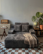 Lune Charcoal Compact Chaise Lounge styled for relaxed everyday lounging