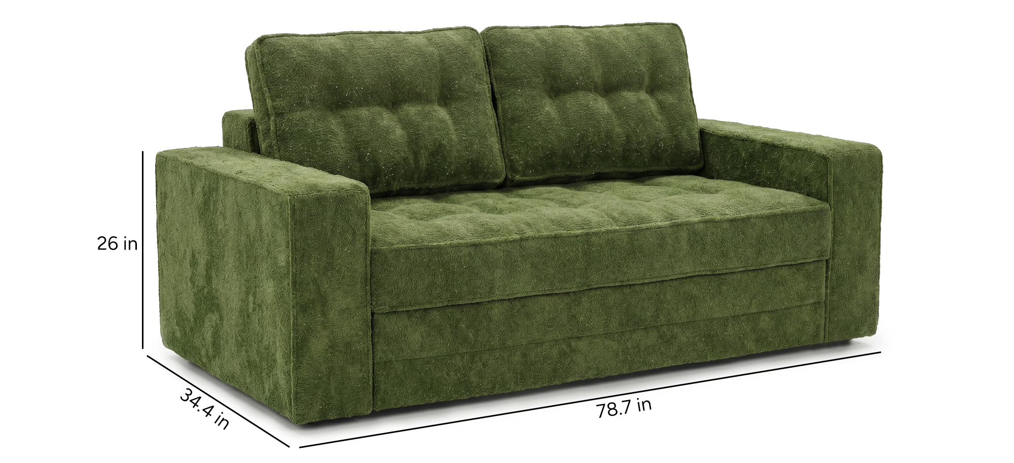 Milo Plush Sleeper Loveseat