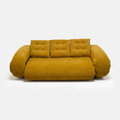 Tovo Plush Pillow Sleeper Sofa in yellow with soft pillow-style cushions