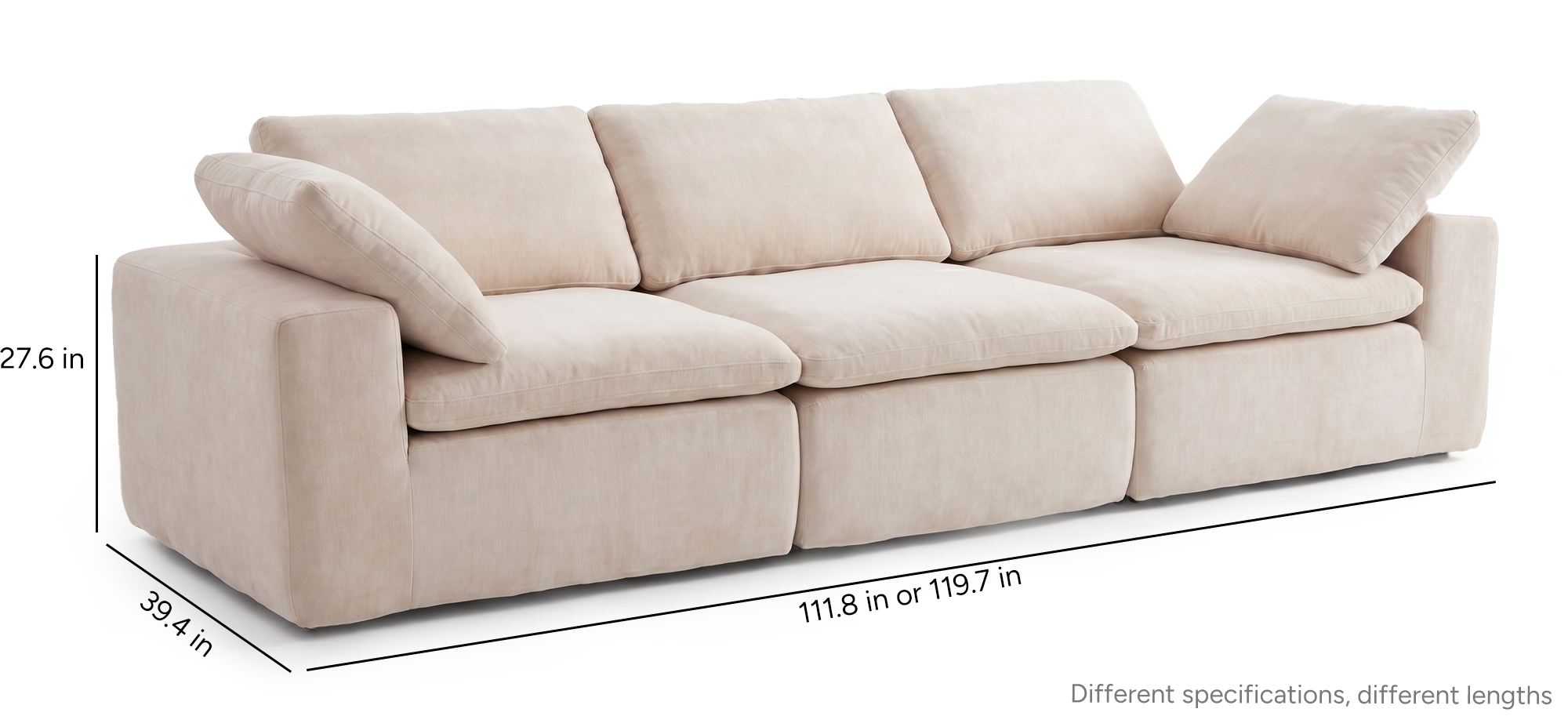 Aero Wide-Arm Modular Sectional Sofa