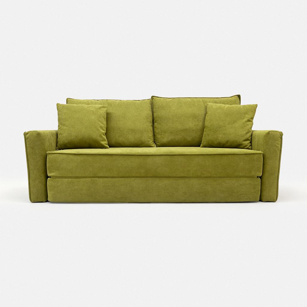 Terra Low-Profile Sleeper Sofa in Brown with soft cushions and low-profile design
