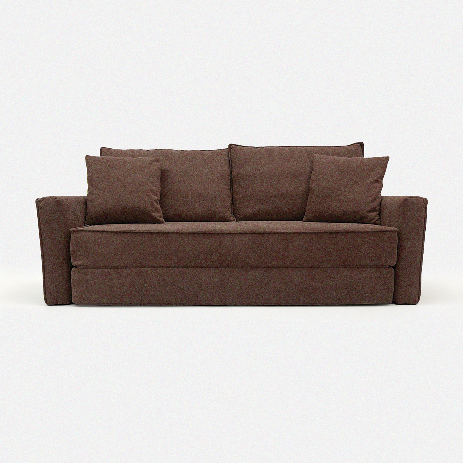 Terra Low-Profile Sleeper Sofa in brown with soft cushions and low-profile design
