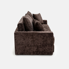 Terra Low-Profile Sleeper Sofa in Brown side view with soft cushions and low-profile design