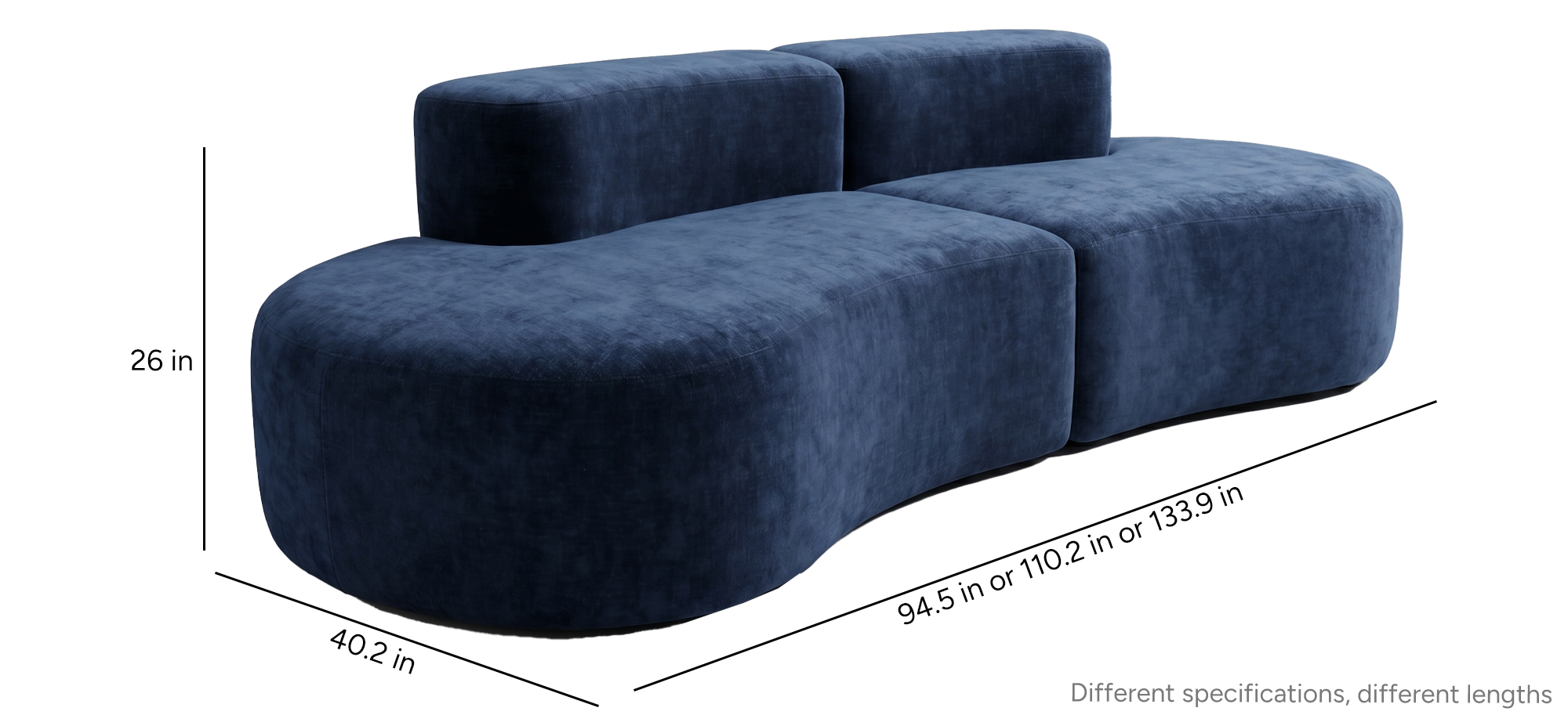Casia Sculptural Wave Lounge Sofa