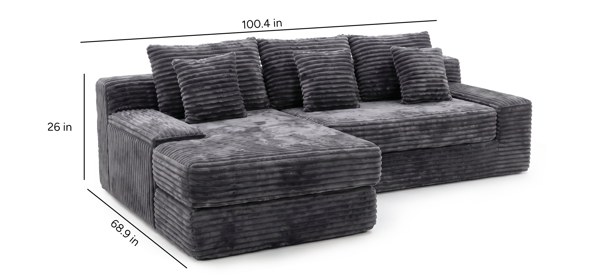 Rumi Chaise Sectional Sofa