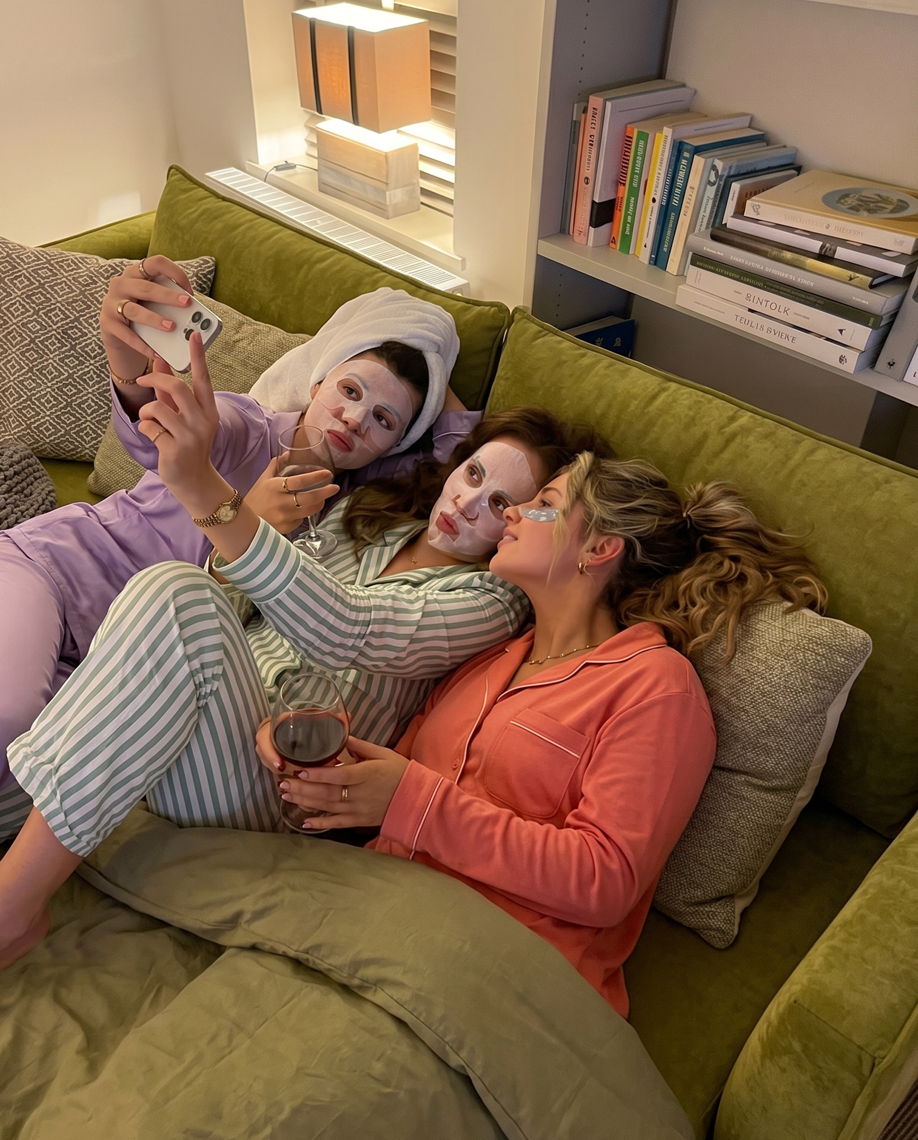 Terra Low-Profile Sleeper Sofa in Moss styled for cozy lounge nights with friends